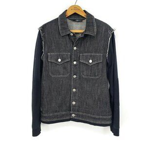 Federation + Denim Jacket Mens Medium Black Button Front